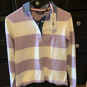 Purple and White Striped Kids Shirt